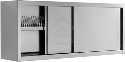 HANGING PLATE-DRAINER WALL CABINET WITH SLIDING DOORS 180 CM