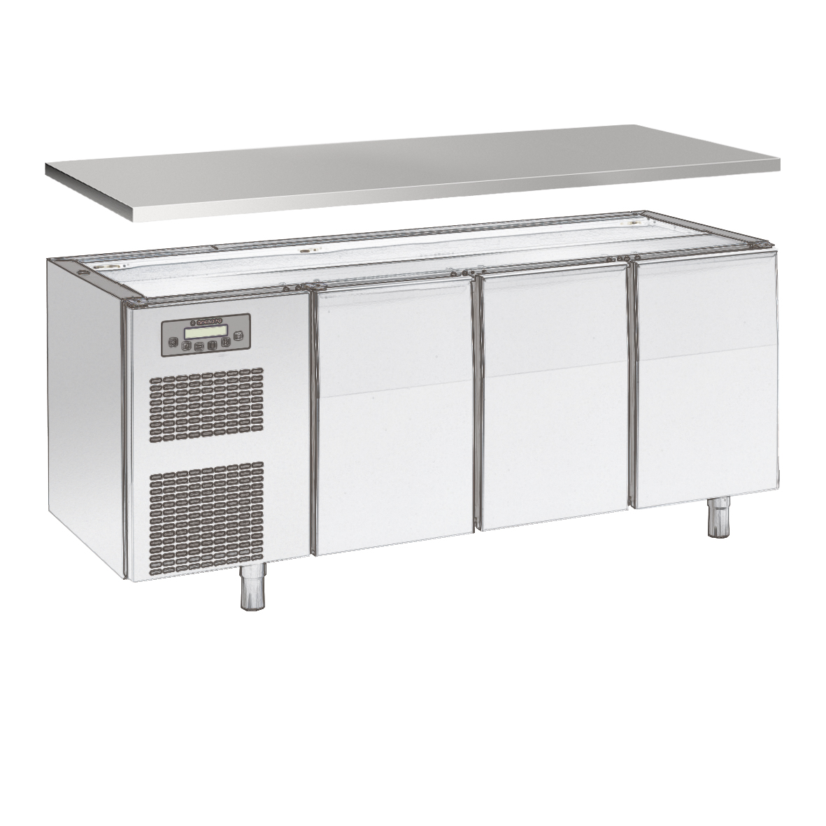 DOUBLE-SIDED SINGLE TOP 4 CM H, FOR REFRIGERATED C