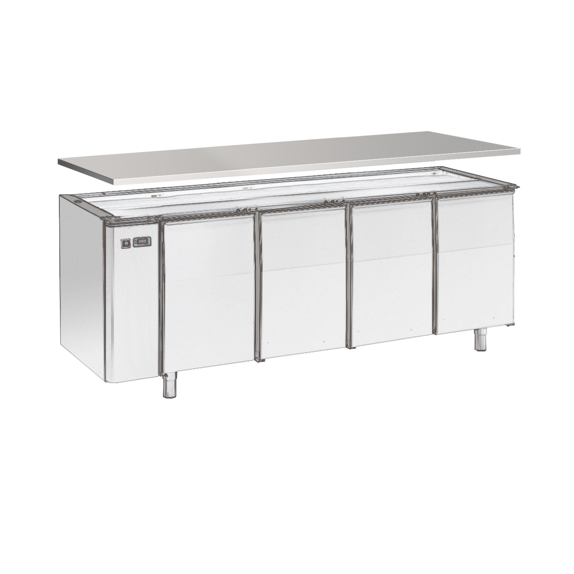 PLANO DOS FRENTES 4 CM H, PARA MESA REFRIGERADA 20