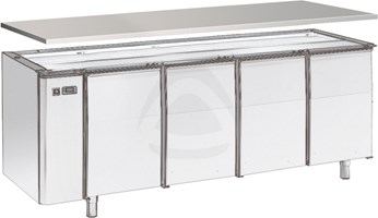 DOUBLE-SIDED SINGLE TOP 4 CM H, FOR REFRIGERATED COUNTER 205 cm