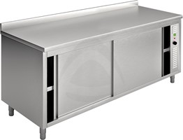 Table armoire chaude avec dosseret arrière 160x70 cm