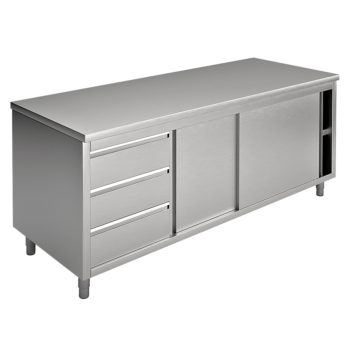 CUPBOARD WITH SLIDING DOORS AND DRAWERS, DOUBLE SI