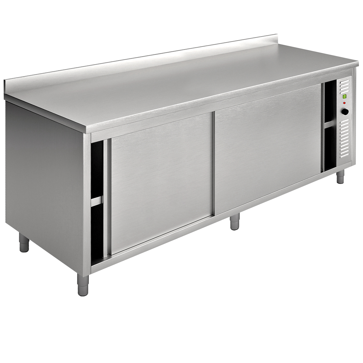Electric hot cupboard with rear splashback 200x70c