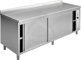 Table armoire chaude avec dosseret arrière 200x70 cm