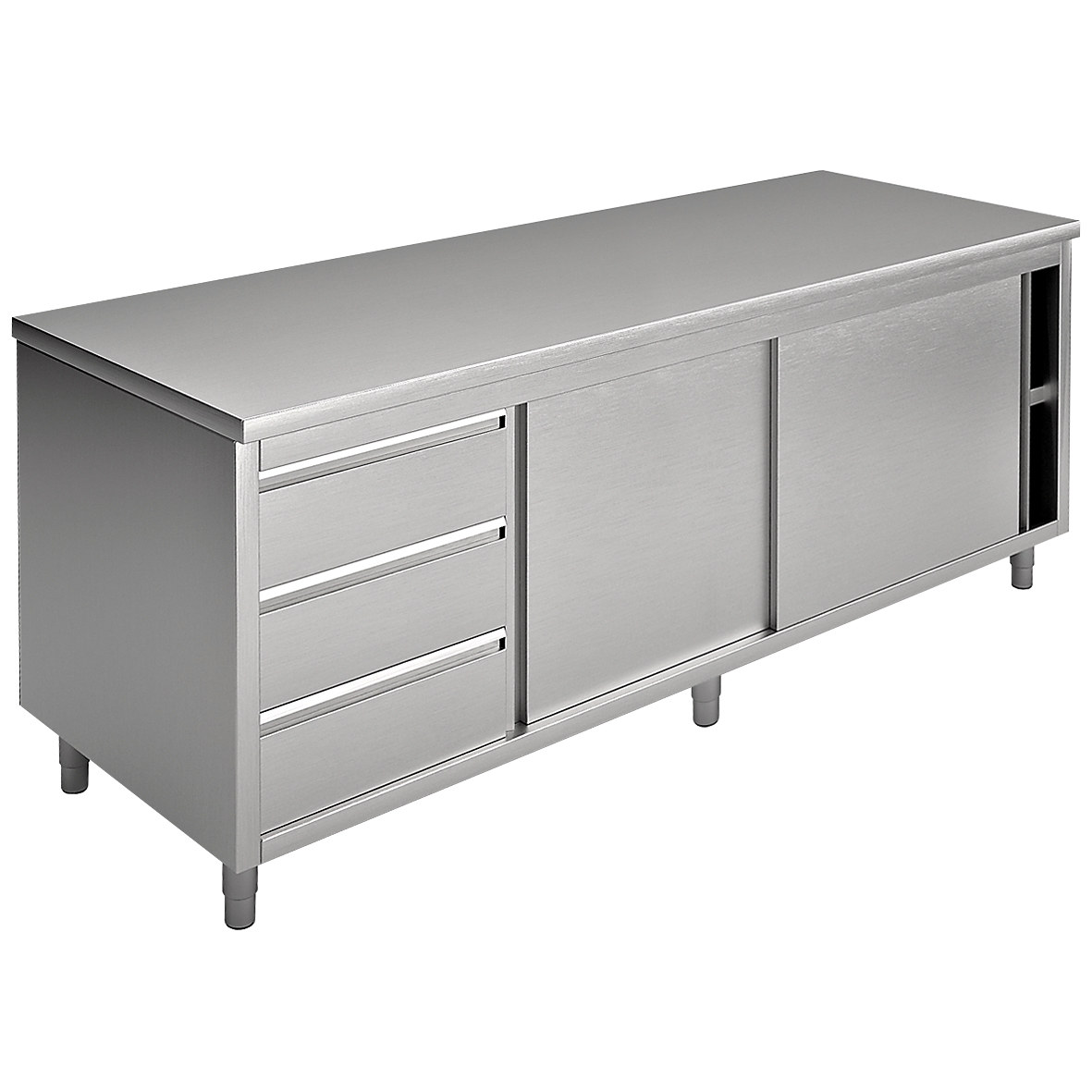 CUPBOARD WITH SLIDING DOORS AND DRAWERS, DOUBLE SI