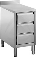 DRAWERS CUPBOARD WITH REAR SPLASHBACK, 3 DRAWERS GN1/1