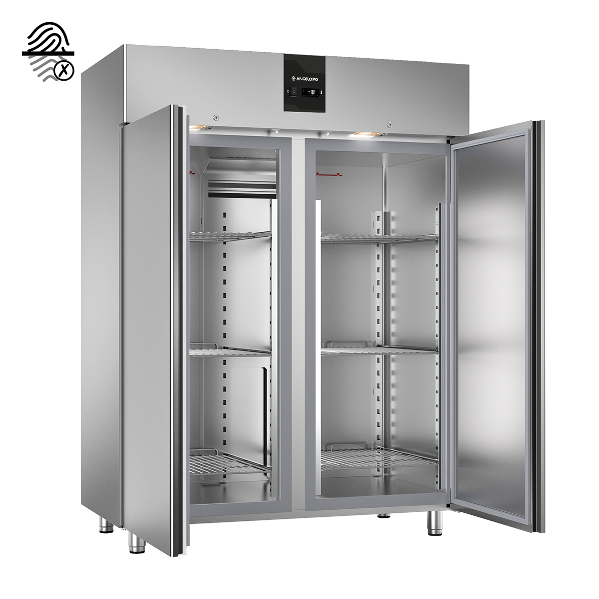 KÜHLSCHRANK 20°C ÷ -10°C GN 2/1 FINGERABDRUCKRESISTENTER STAHL