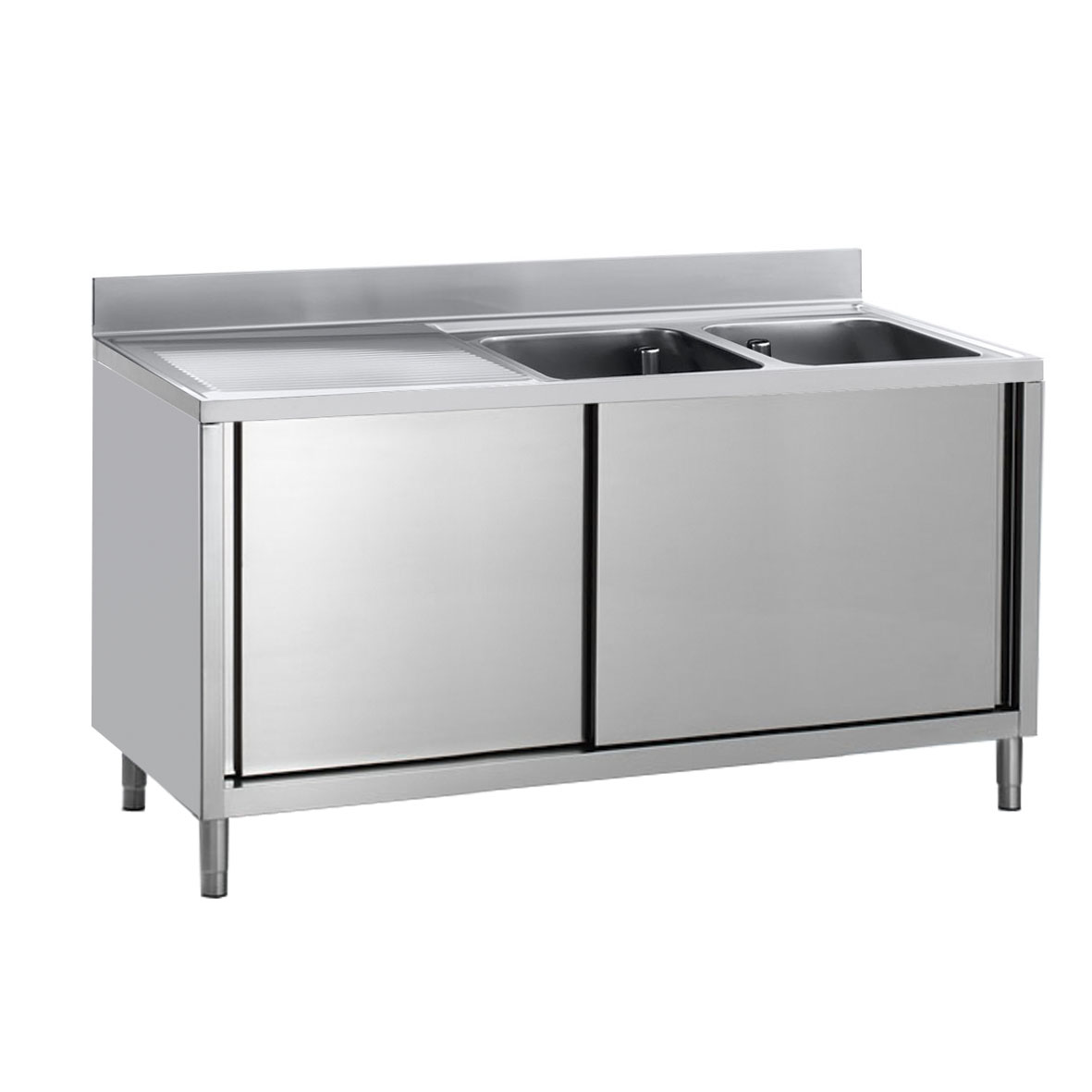 FREGADERO SOBRE ARMARIO 2 SENOS CM 50X50X30H ESCUR