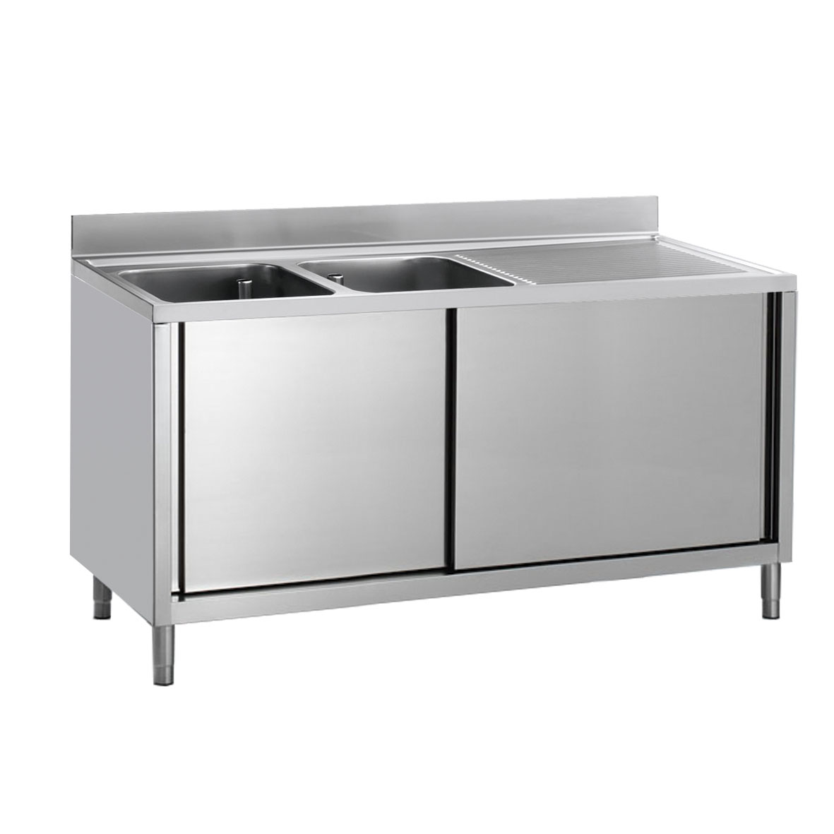 FREGADERO SOBRE ARMARIO 2 SENOS CM 60X50X30H ESCUR