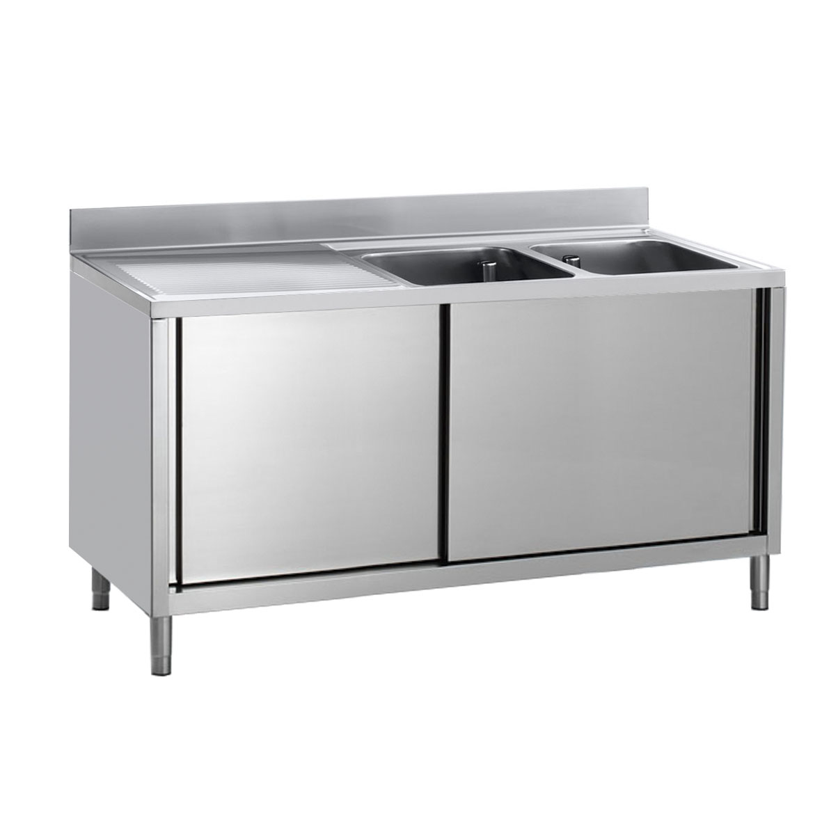 FREGADERO SOBRE ARMARIO 2 SENOS CM 60X50X30H ESCUR