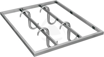 STAINLESS STEEL MEAT HANGING SHELF GN 2/1 WITH 4 HOOKS