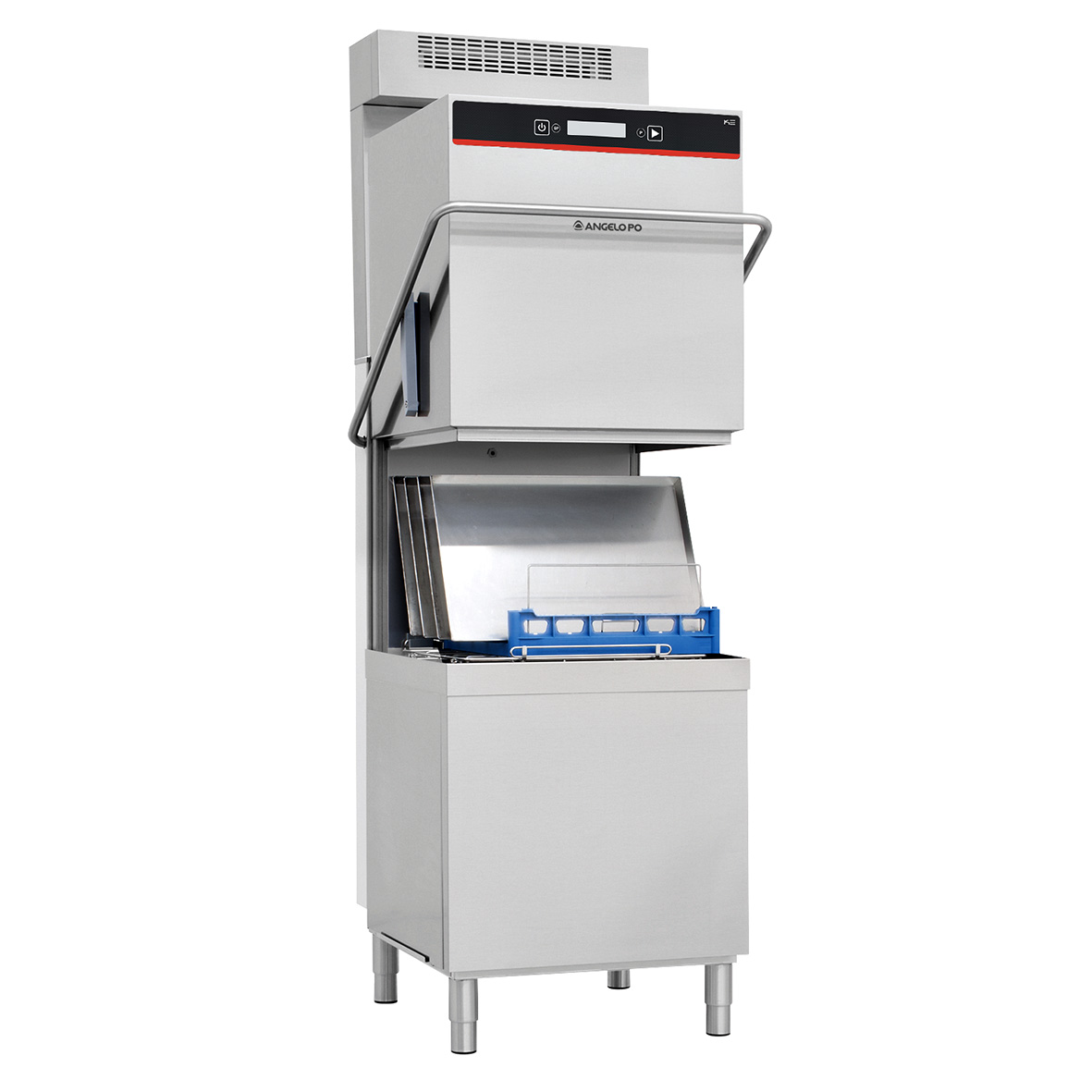 HOOD DISHWASHER 65 BASKETS/H 50x60 CM WITH HEAT RECOVERY AND SOFTENER