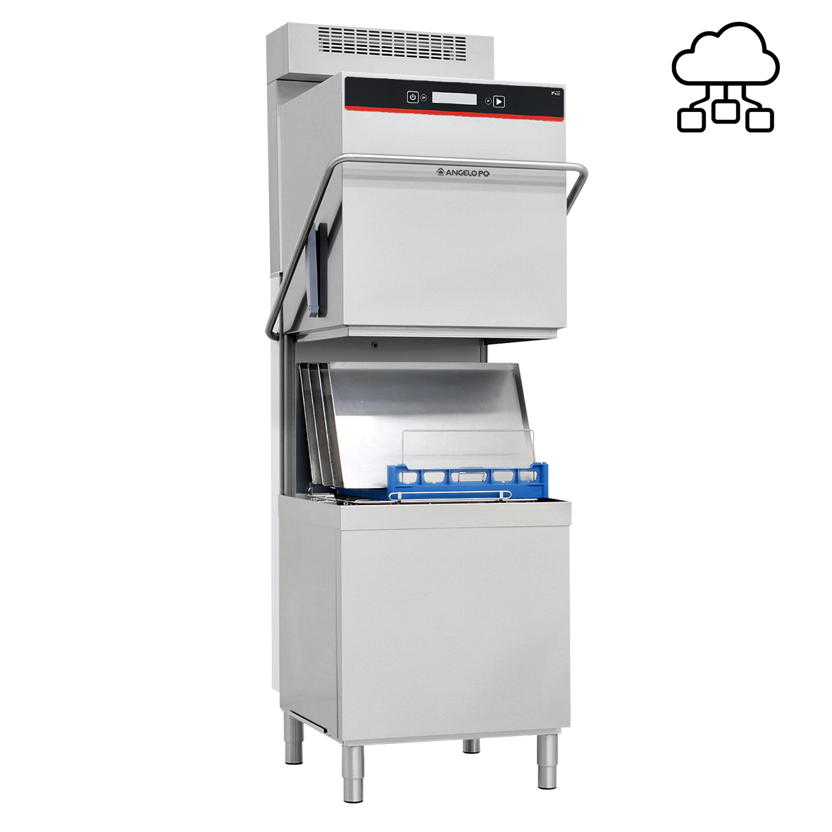 LAVAVAJILLAS A CAPOTA 65 CESTOS/H 50x60 CM CON RECUPERADOR DE CALOR Y DESCALCIFICADOR