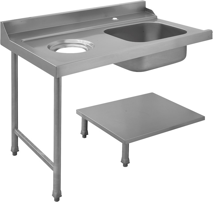 LEFT PRE-WASH LATERAL TABLE WITH SINK AND HOLE