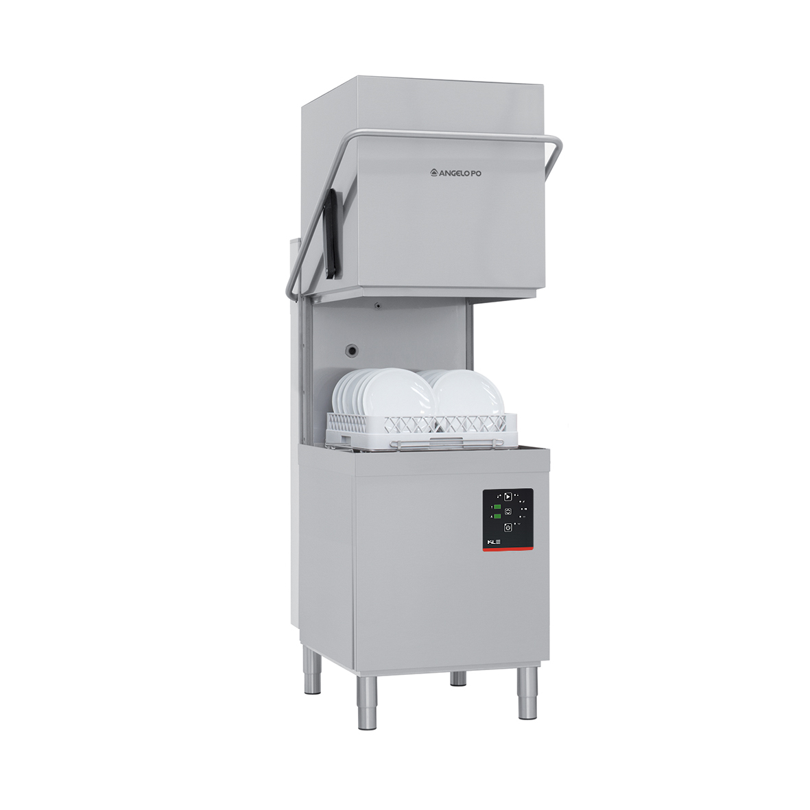 HOOD DISHWASHER 60 BASKETS/H 50x50 CM WITH DRAIN PUMP AND SOFTENER     