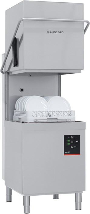 HOOD DISHWASHER 60 BASKETS/H 50x50 CM WITH DRAIN PUMP AND SOFTENER     