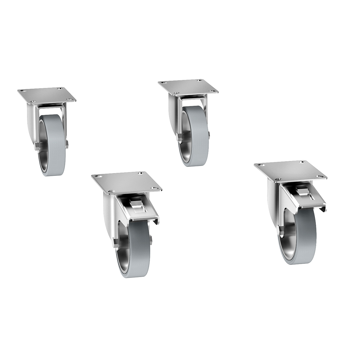 SET OF 4 CASTORS FOR CUPBOARDS AND DRAWING UNITS