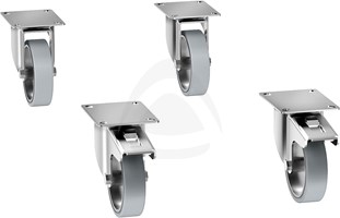 SET OF 4 CASTORS FOR CUPBOARDS AND DRAWING UNITS
