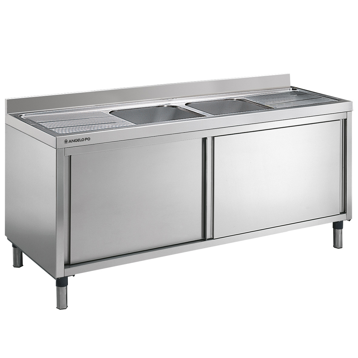 FREGADERO SOBRE ARMARIO 2 SENOS CM 40X50X25H 2 ESC