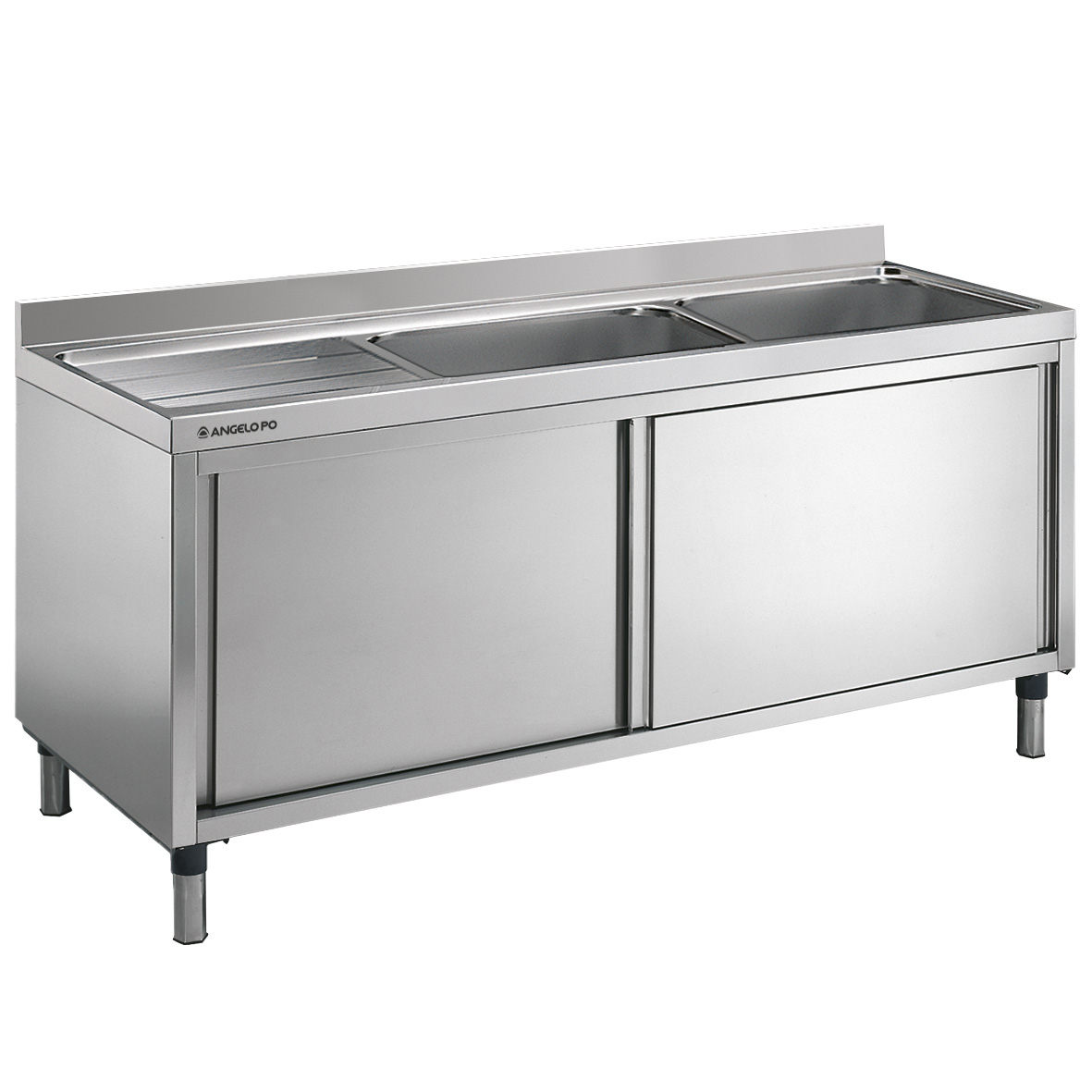 FREGADERO SOBRE ARMARIO 2 SENOS CM 60X50X30H ESCUR