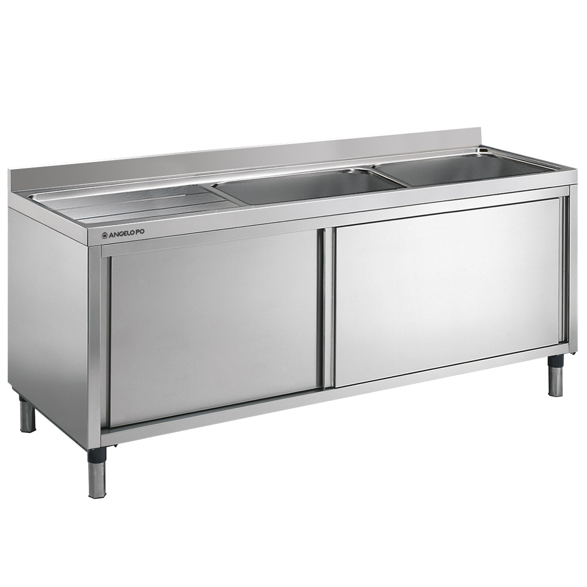 FREGADERO SOBRE ARMARIO 2 SENOS CM 60X50X37.5H ESC