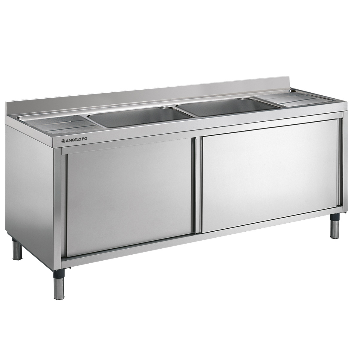 FREGADERO SOBRE ARMARIO 2 SENOS CM 60X50X32, 5H 2 E