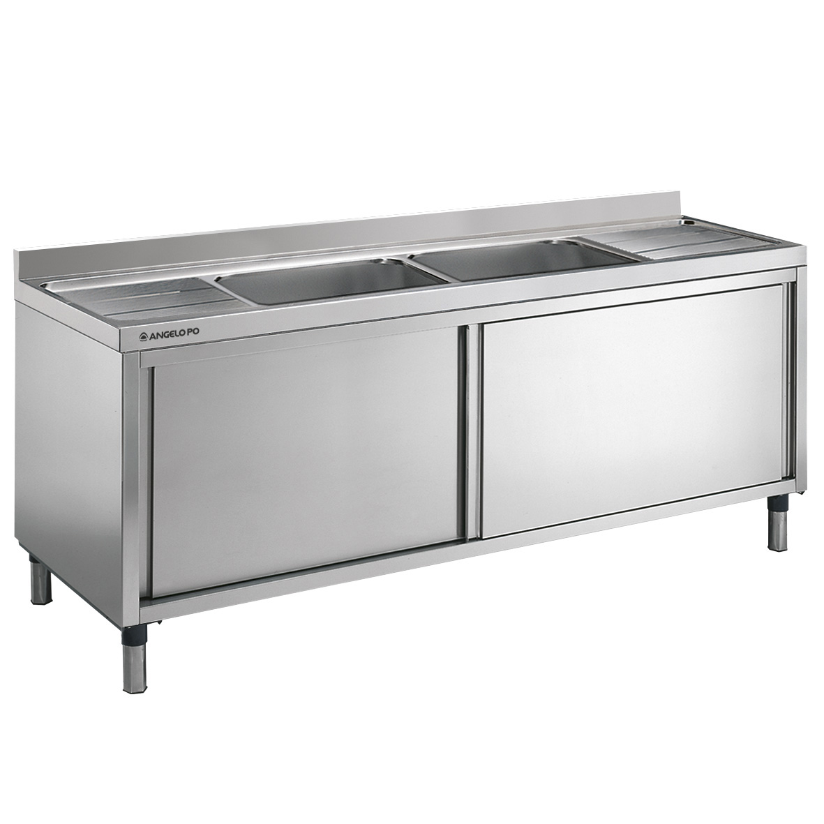 FREGADERO SOBRE ARMARIO 2 SENOS CM 60X50X37.5H 2 E