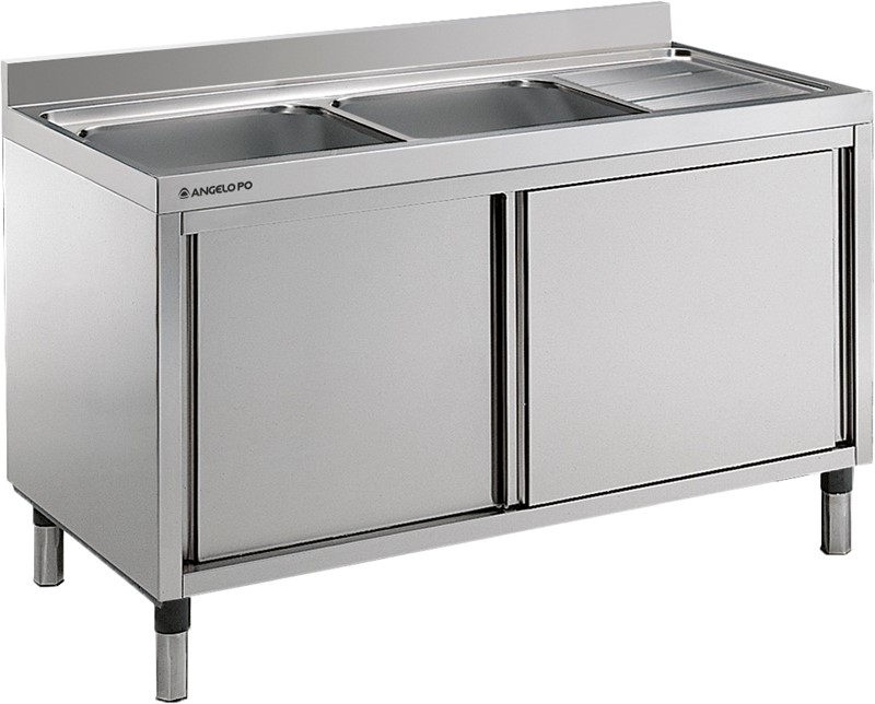 Fregadero sobre armario 2 senos escurridor derecha - laj1424d fregadero 2 senos escurridor