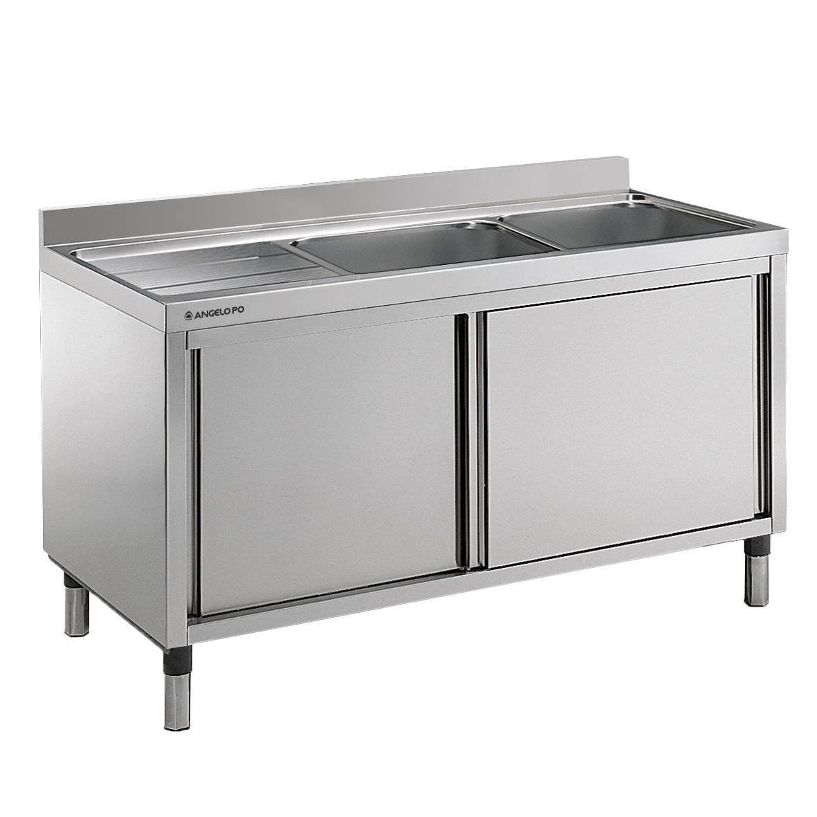 PLONGE SUR PLACARD 2 BACS EGOUTTOIR A GAUCHE