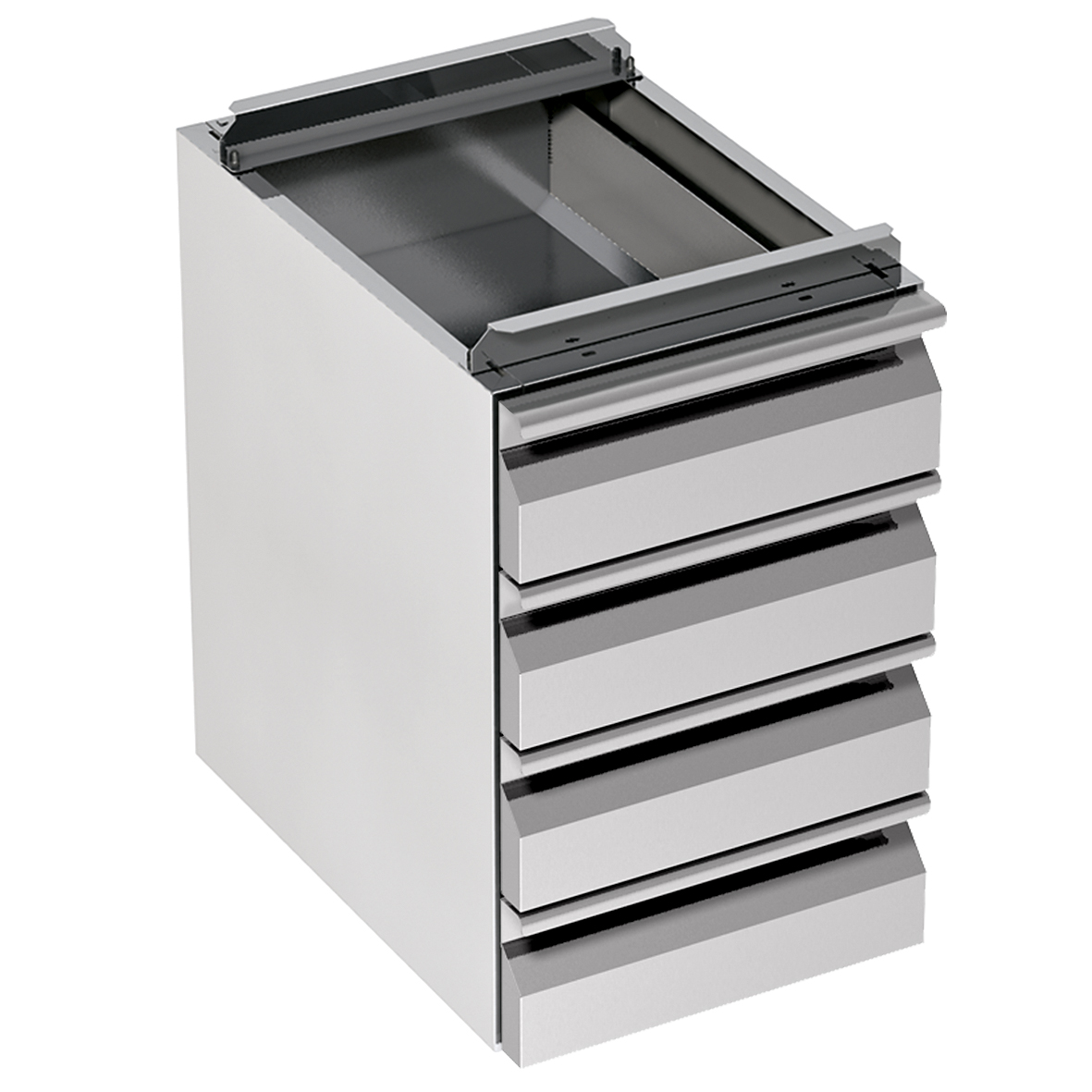 4 CASSETTI IN ACCIAIO INOX GN 1/1