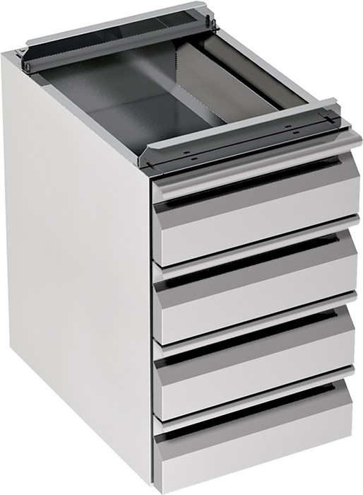4 cassetti in acciaio inox gn 1-1 professionale - m04c411 4 cassetti in acciaio inox gn 1-1 professionale - m04c411