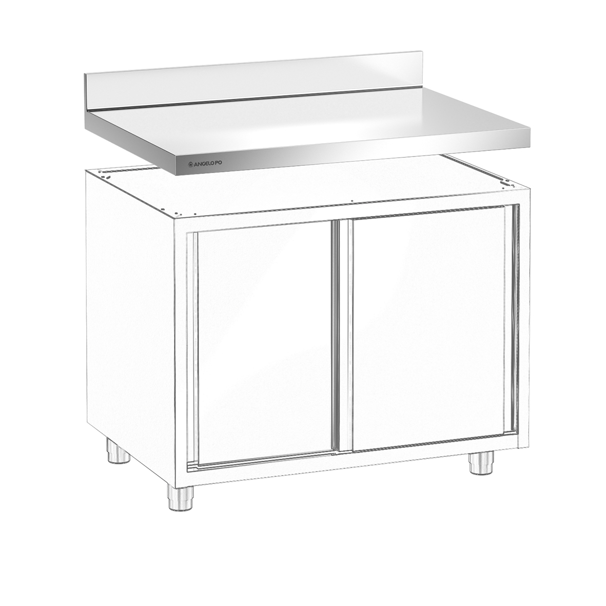 PIANO DI LAVORO CON ALZATINA 110 CM