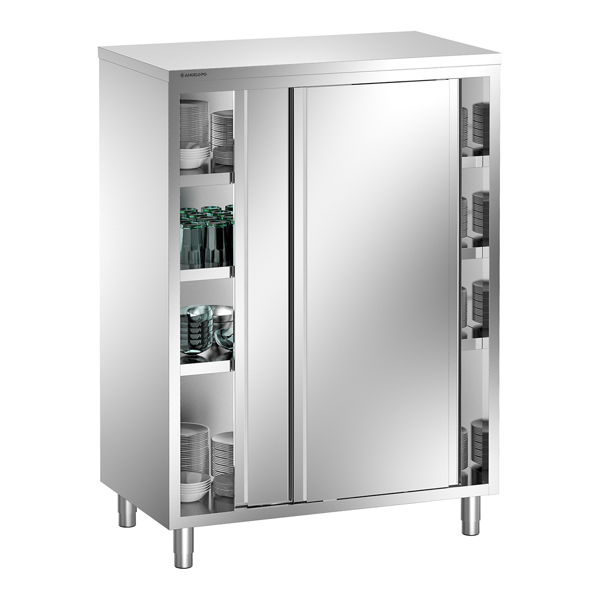 ARMADIO PORTASTOVIGLIE CON PORTE A COULISSE