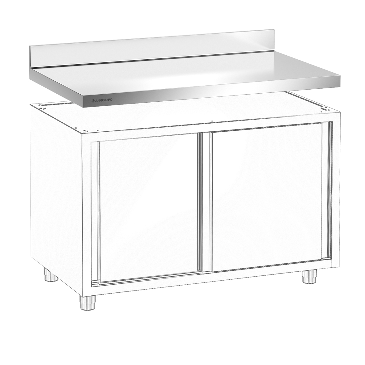 PIANO DI LAVORO CON ALZATINA 130 CM