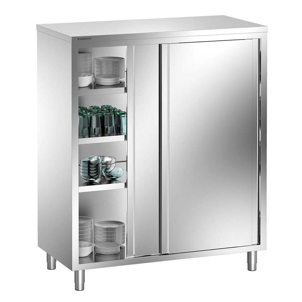 ARMADIO PORTASTOVIGLIE CON PORTE A COULISSE