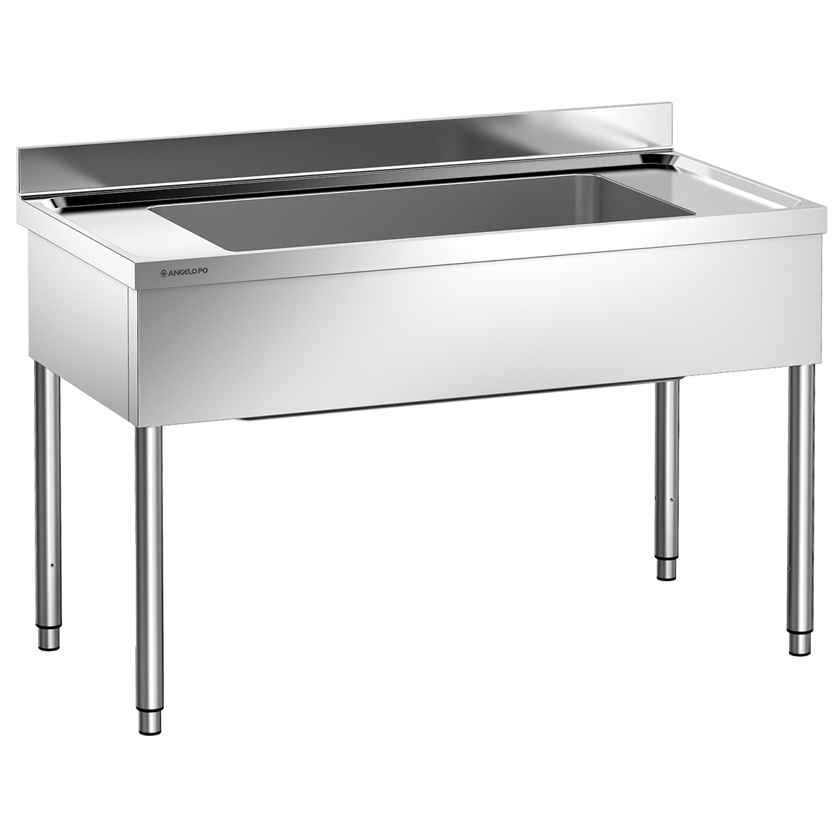 LAVELLO SU GAMBE 1 VASCA CM 128X51X35H