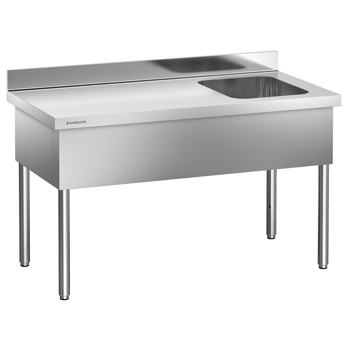 TAVOLO CON PIANO E ALZATINA VASCA DESTRA 140 CM