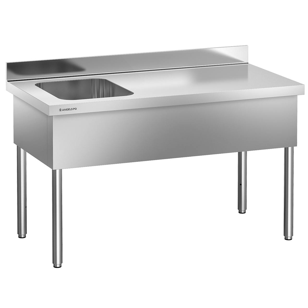 TAVOLO CON PIANO E ALZATINA VASCA SINISTRA 140 CM