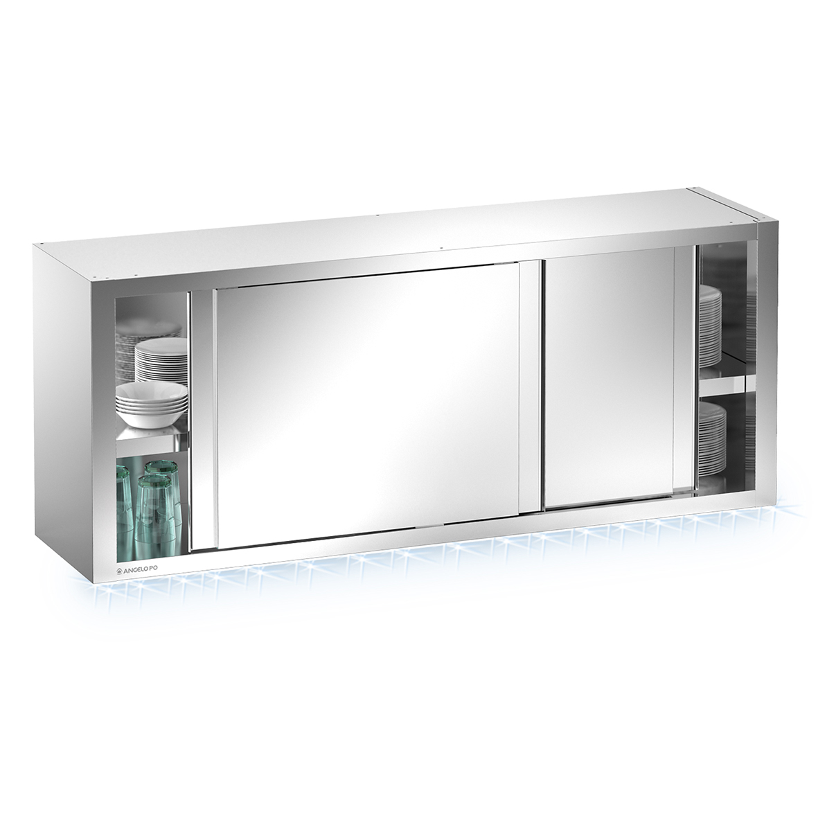 MOBILE PENSILE PORTE A COULISSE CON ILLUMINAZIONE LED