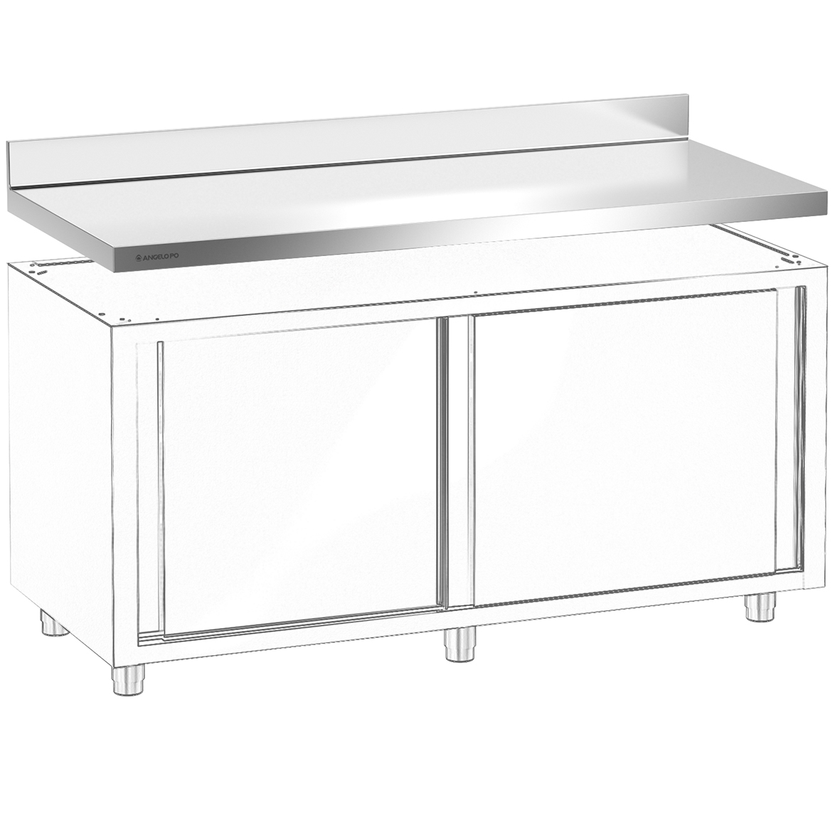 PIANO DI LAVORO CON ALZATINA 175 CM