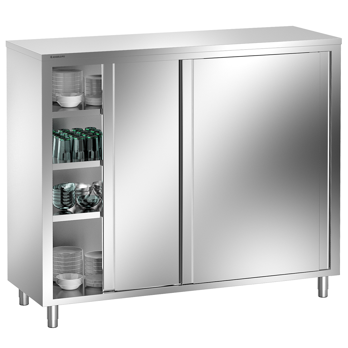 ARMADIO PORTASTOVIGLIE CON PORTE A COULISSE