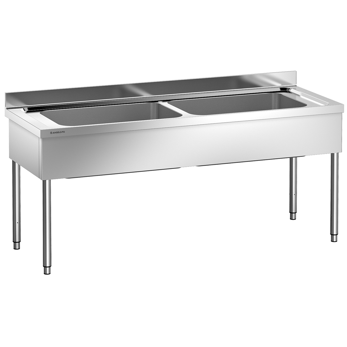 LAVELLO SU GAMBE 2 VASCHE CM 80X51X30H