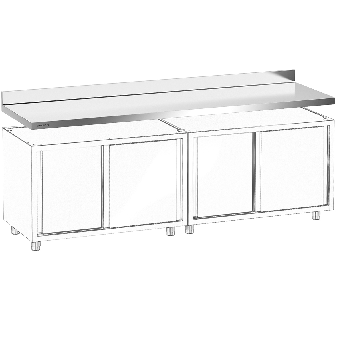 PIANO DI LAVORO CON ALZATINA 280 CM