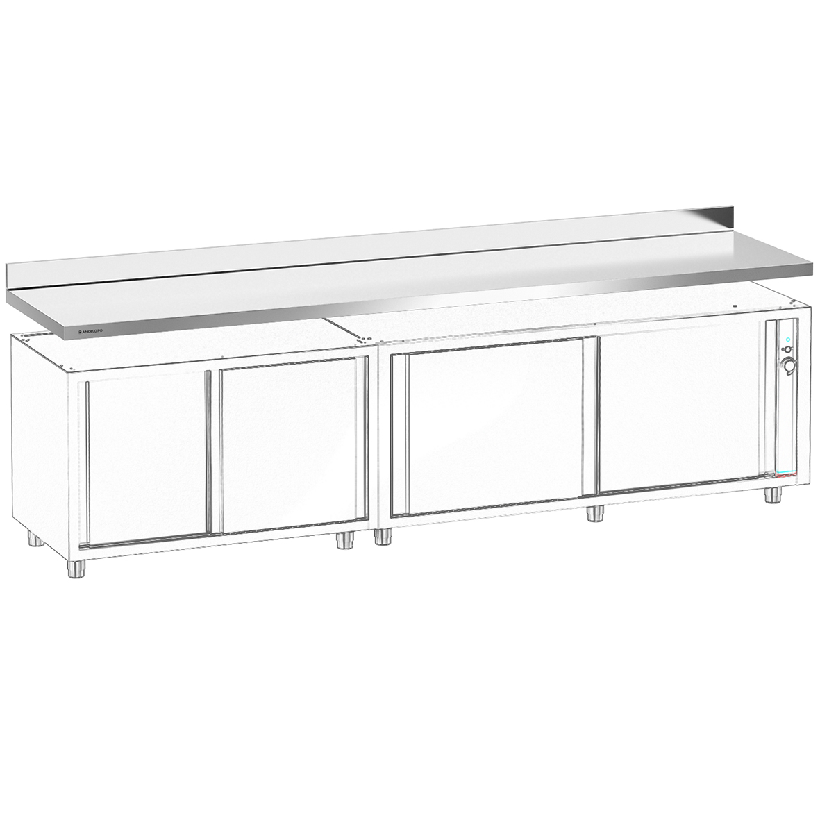 PIANO DI LAVORO CON ALZATINA 325 CM