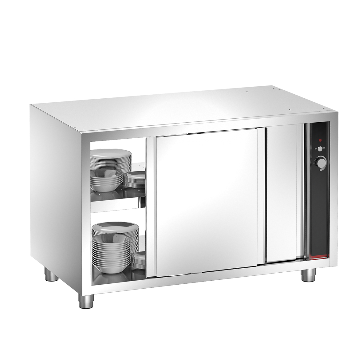 HEATED CUPBOARD WITHOUT WORKTOP BOTH SIDE SLIDING DOORS