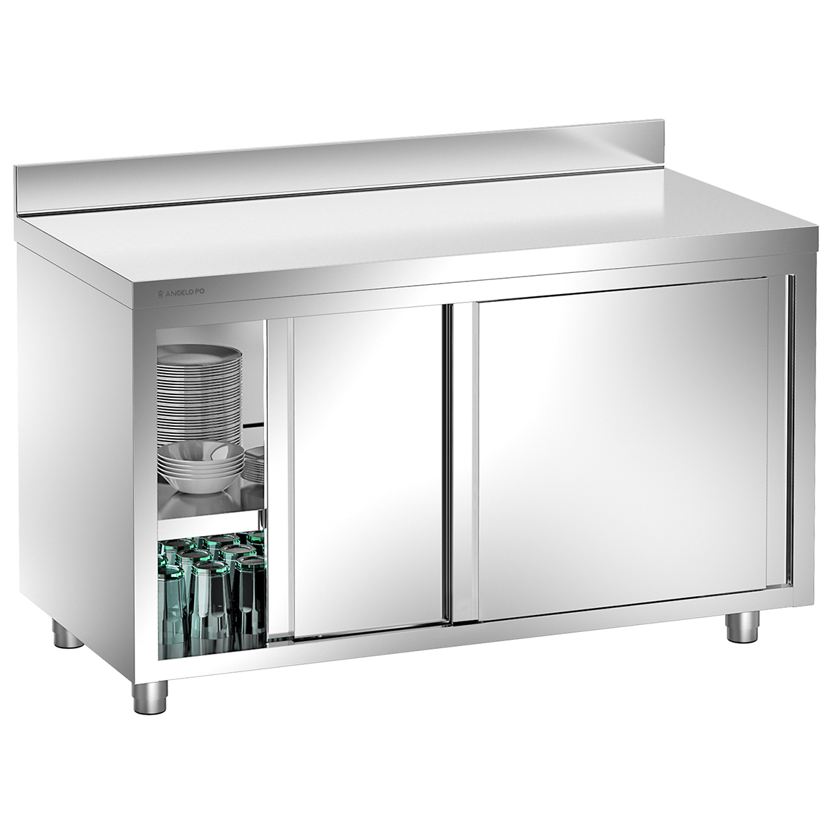 CUPBOARD WITH REAR SPLASHBACK SLIDING DOORS