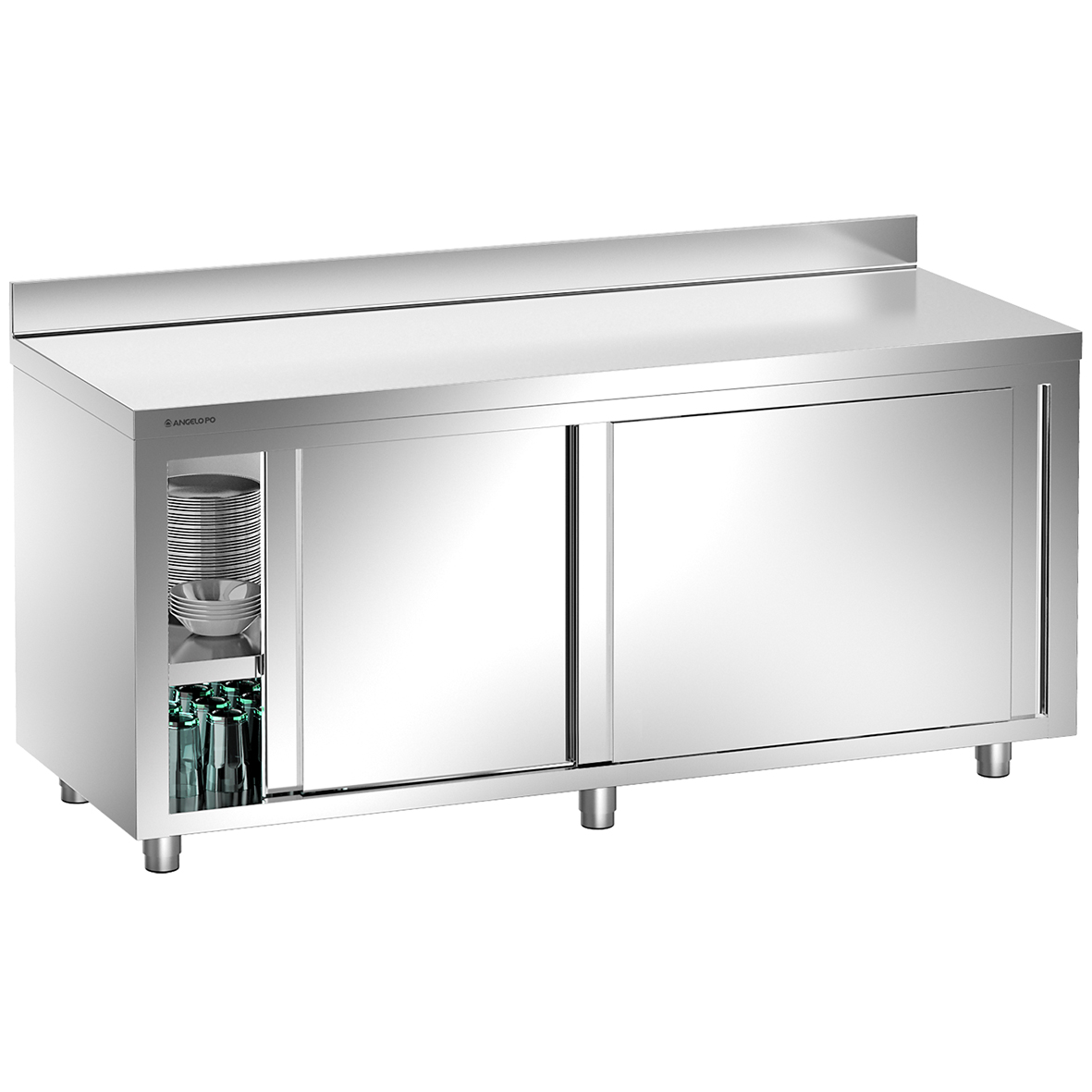 CUPBOARD WITH REAR SPLASHBACK SLIDING DOORS