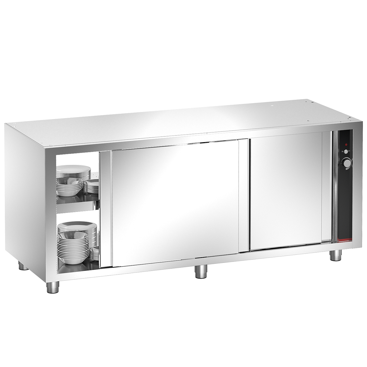 HEATED CUPBOARD WITHOUT WORKTOP BOTH SIDE SLIDING DOORS
