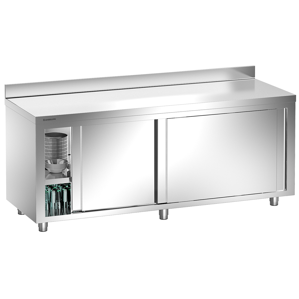 CUPBOARD WITH REAR SPLASHBACK SLIDING DOORS