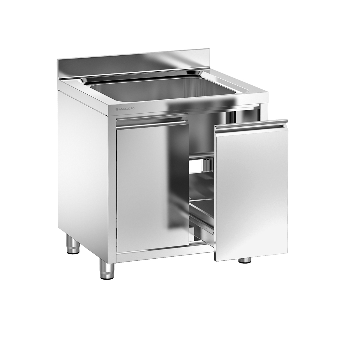 LAVELLO SU ARMADIO 1 VASCA CM 60X50X30H CON CASSETTONE